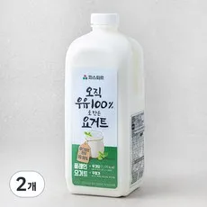 파스퇴르 우유로만든 플레인 요거트, 1.8L, 1개입, 2개