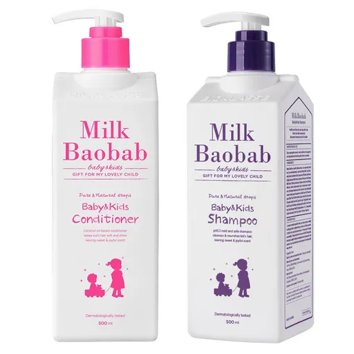 밀크바오밥 베이비 앤 키즈 샴푸 500ml 1p + 컨디셔너 500ml 1p