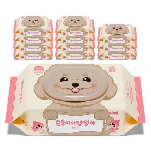 순둥이 와 댕댕이 베이직 물티슈 캡형