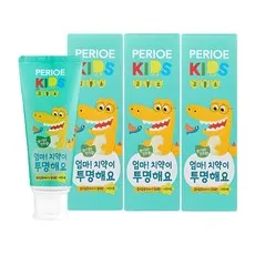 페리오 키즈 엄마 치약이 투명해요 1450 치약, 80g, 3개