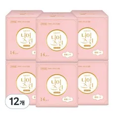 리버티오가네이처 니어스킨 생리대 날개형, 중형, 14개입, 12개