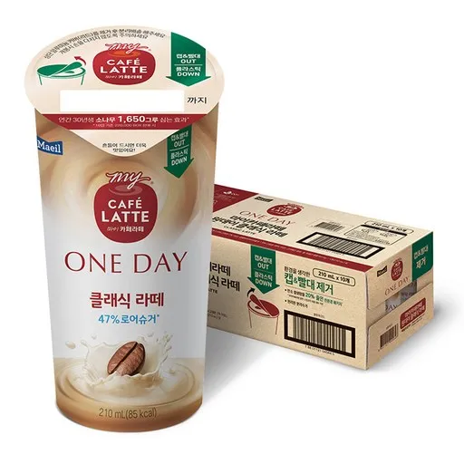 매일 마이카페라떼 원데이 클래식 라떼 로우슈거 컵커피, 190ml