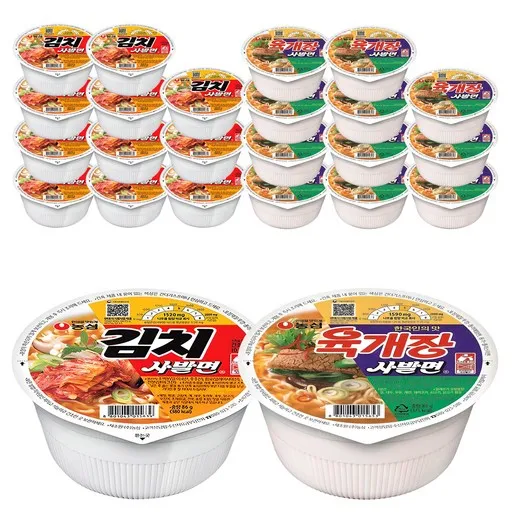 농심 육개장 사발면 86g 12p + 김치 사발면 86g 12p