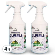 실내 화장실 집안 방 담배 홀애비 악취 냄새 탈취제 제거제 안나푸르나 불만족시100%환불, 4개, 500ml