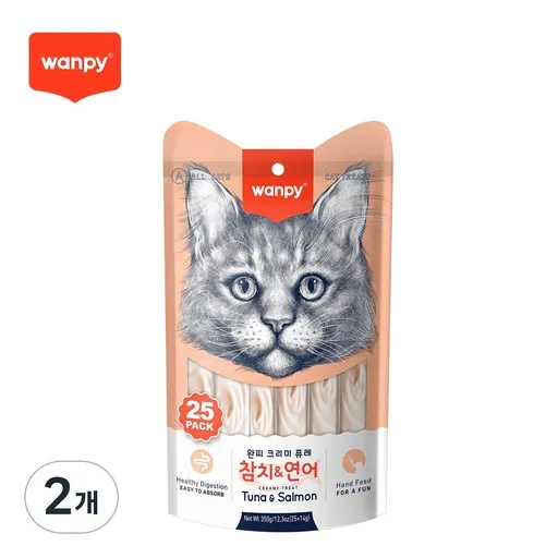 완피 크리미 퓨레 5P 고양이간식, 참치 + 새우 혼합맛, 70g