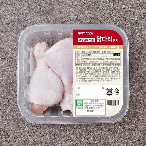 무항생제 인증 닭다리 (북채) (냉장), 400g