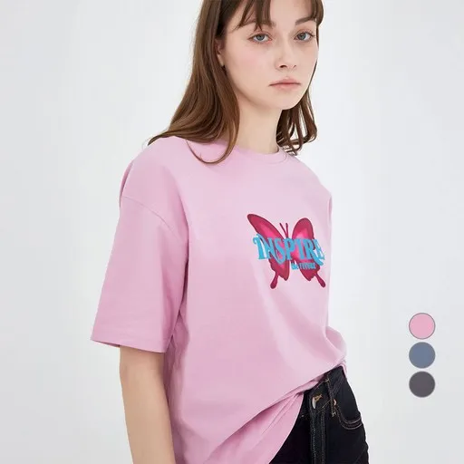 ELLE PARIS 여성용 루즈핏 Inspire 반팔 티셔츠