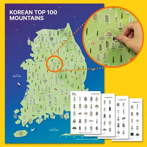 바이소품 100대명산 등산 지도 산림청 우리나라 등산지도 버킷리스트 챌린지 트레킹 여행