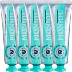 몽주 단 1회 사용 구취 입냄새 99% 제거 충치 예방 고불소 치약, 5개, 100g
