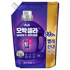 피지 모락셀라 냄새제거 세탁세제 뽀송한 코튼향 리필, 1L
