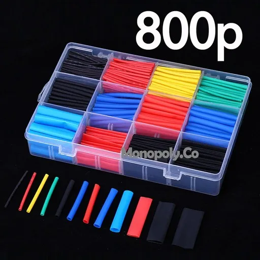 800pcs 12종 1BOX 열수축튜브 전선 보호 단선방지 배선정리 수축튜브