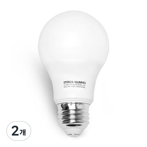 번개표 원하 LED 전구 12W 화이트, 전구색, 2개