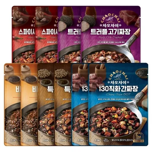차오차이 즉석짜장 180g 5종 세트(간짜장 유니짜장 트러플짜장 특제짜장 스파이시페퍼)