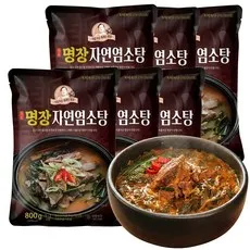 이가네식품 이재수명장 명인의 자연 염소탕 1-2인분, 6개, 800g