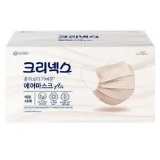 크리넥스 종이보다 가벼운 에어 마스크 대형, 45개입, 1개, 베이지