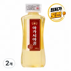 국내산 자연 벌꿀 100% 천연 아카시아꿀, 500g, 2개