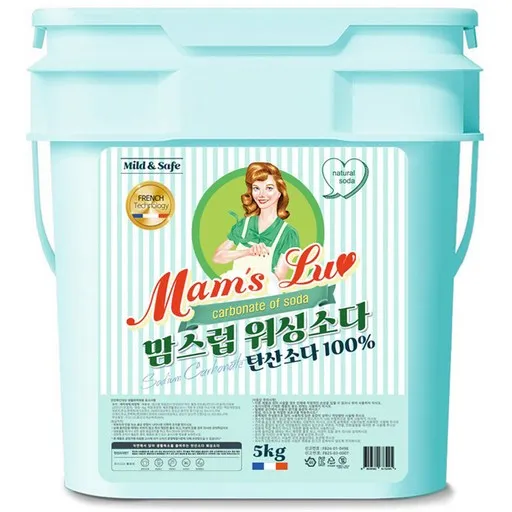 맘스럽 워싱소다 버킷100% 프리미엄 세탁세제 초강력 세탁보조제, 5kg