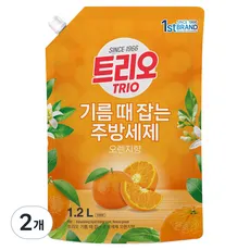 트리오 기름때 잡는 주방세제 오렌지향, 1.2L