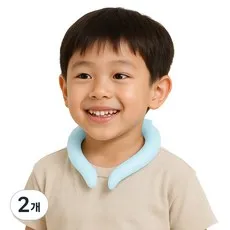 베키노우 KC인증 어린이 냉각 해열 아이스 28도 넥쿨러, 베이비블루, 2개