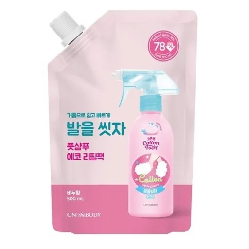 온더바디 코튼풋 발을 씻자 풋샴푸 비누향 리필, 1개입, 1개, 500ml