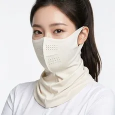 더간다 1+1 자외선차단 여성 얼굴 햇빛가리개 스포츠 골프 차단 마스크, 베이지+베이지, 2개