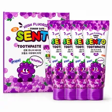 센토 주니어 세이프 고불소 구취케어 비건 어린이치약 포도향, 120g, 4개