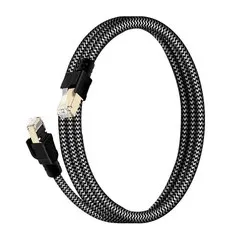 HUO JI CAT8 40Gbps 초고속 게이밍 랜케이블 인터넷 랜선, 검정색, 1개, 5m