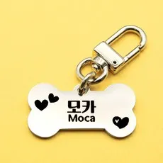 강아지 인식표 원터치 체결, 1개, 실버