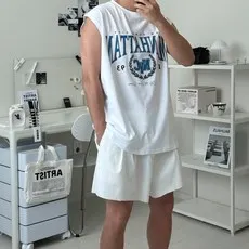 르위 오버핏 바캉스 나시 민소매 페스티벌 여름코디