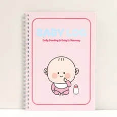 베베맘랩 아기 수유일지 성장일지 A5, 1개, 파스텔핑크