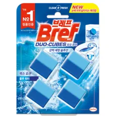 브레프 듀오큐브 맥스 오션 변기 세정제 4p, 200g, 1개