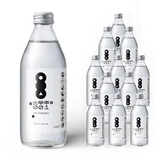 소우주001 유리병 미네랄워터 미세플라스틱 제로 99% 고순도 산소 충전 330ml, 12개, 325ml