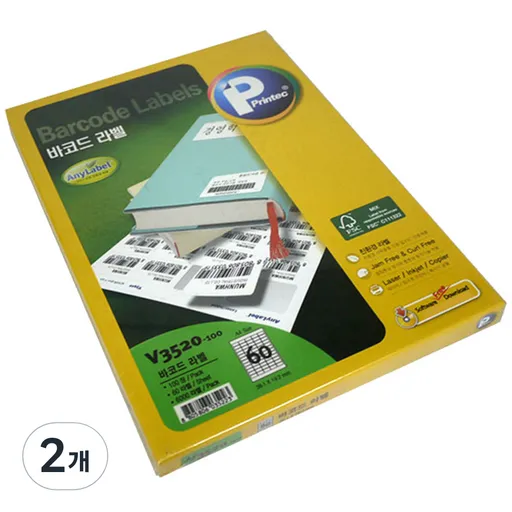 프린텍 애니 바코드 라벨지 V3520-100, 60칸