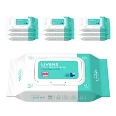 리벤스 소프트 클린 화장실 비데 물티슈 캡형, 55g, 60매, 10개