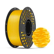 CaiLab 3D 프린터 필라멘트 PLA 실크 질감 쉬운 출력 고품질 1.75mm 안정적인 라인 직경 범용 재료 1kg (Bambu Lab A1 Mini P1S P2S 호환), 밝은 금색, (PLA)