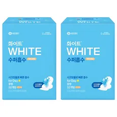 화이트 수퍼흡수 맥시 슬림 생리대 날개형, 중형