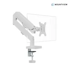 두터운 상판 LUX17 프리미엄 가스쇼바 모니터암 27인치 32인치 Desk mount monitor arm 클램프 / 그로밋 모니터 스탠드 모니터 홀더, 1개, 화이트 [EW027]