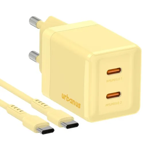 어반어스 GaN 45W 미니 C타입 2포트 PD PPS 초고속 충전기 60W C to C 케이블 1.5m
