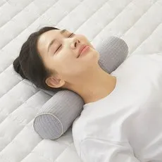 플로우민 피그먼트 빨아쓰는 원형 경추베개, 그레이