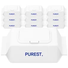 퓨어스트 라이트 초순수 플레인 아기물티슈 캡형, 40g, 100매, 10개