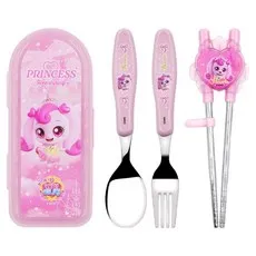 르번 프린세스 캐치티니핑 올인원 교정 젓가락 풀세트, 하츄핑, 스푼 + 포크 + 젓가락 + 케이스
