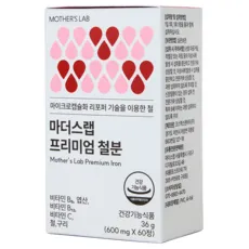 마더스랩 프리미엄 리포퍼 여성 철분제 + 리포좀 비타민C + 비타민B6 B12 + 엽산 + 구리, 1박스, 60정