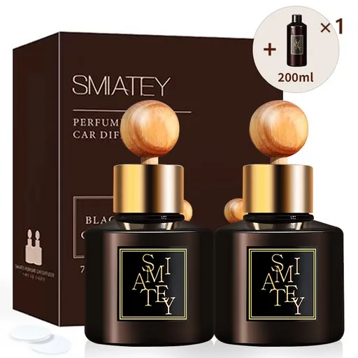 스미어티 프리미엄 퍼퓸 차량용 디퓨저 75ml 2p + 200ml 리필, 1세트, 블랙체리