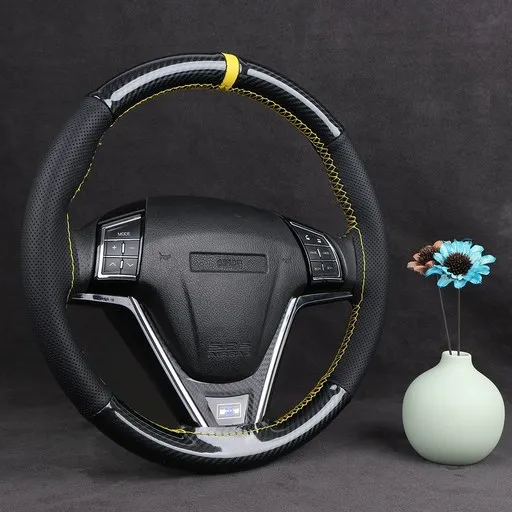 DIY 38CM 손수 바느질 자동차 핸들커버 범용 사이즈로 95% 이상의 차종에 적합하며, 자동차 인테리어를 보호하고 마모와 미끄럼을 방지해줍니다