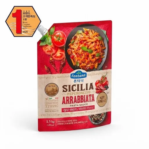 폰타나 시칠리아 페페론치노 아라비아따 파스타 토마토소스, 1.5kg