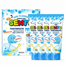 센토 주니어 세이프 고불소 구취케어 비건 어린이치약 풍선껌향, 120g, 1개입, 4개
