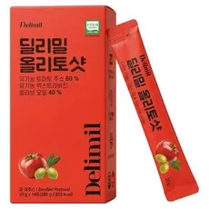 딜리밀 유기농 엑스트라버진 올리브오일 토마토 듀얼 올토샷 스틱 20ml 14포, 1박스, 200g