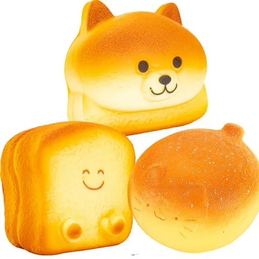 UB toy 베이커리 스퀴시 KC인증 식빵 강아지 빵 말랑이, 랜덤