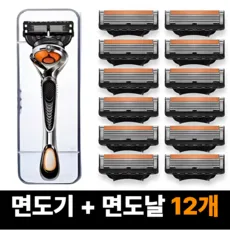 한솔템 면도기 + 5중 면도날 질레트 호환용, 면도기+면도날12개, 1세트