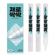 제로싹싹 대용량 셀프시공 타일 줄눈 마커펜, 화이트, 3개